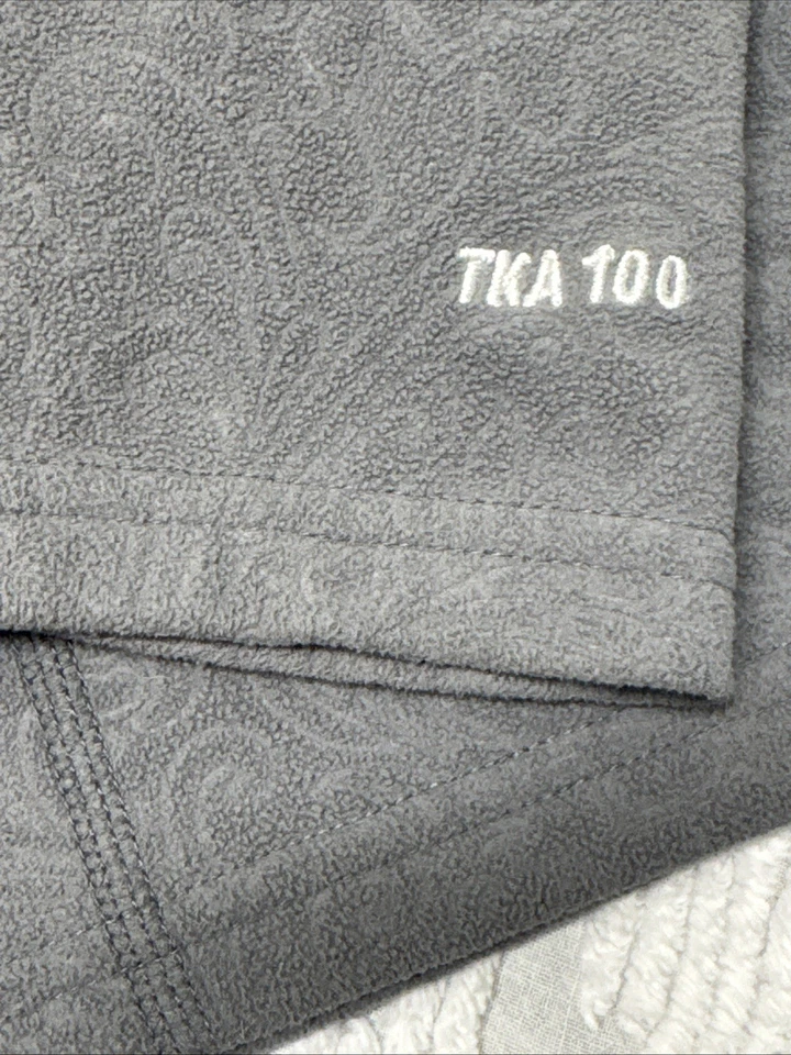 Jaqueta Pulôver The North Face Paisley Padrão TKA 100 Lã 1/4 Zíper Cinza M - Imagem 3 de 4