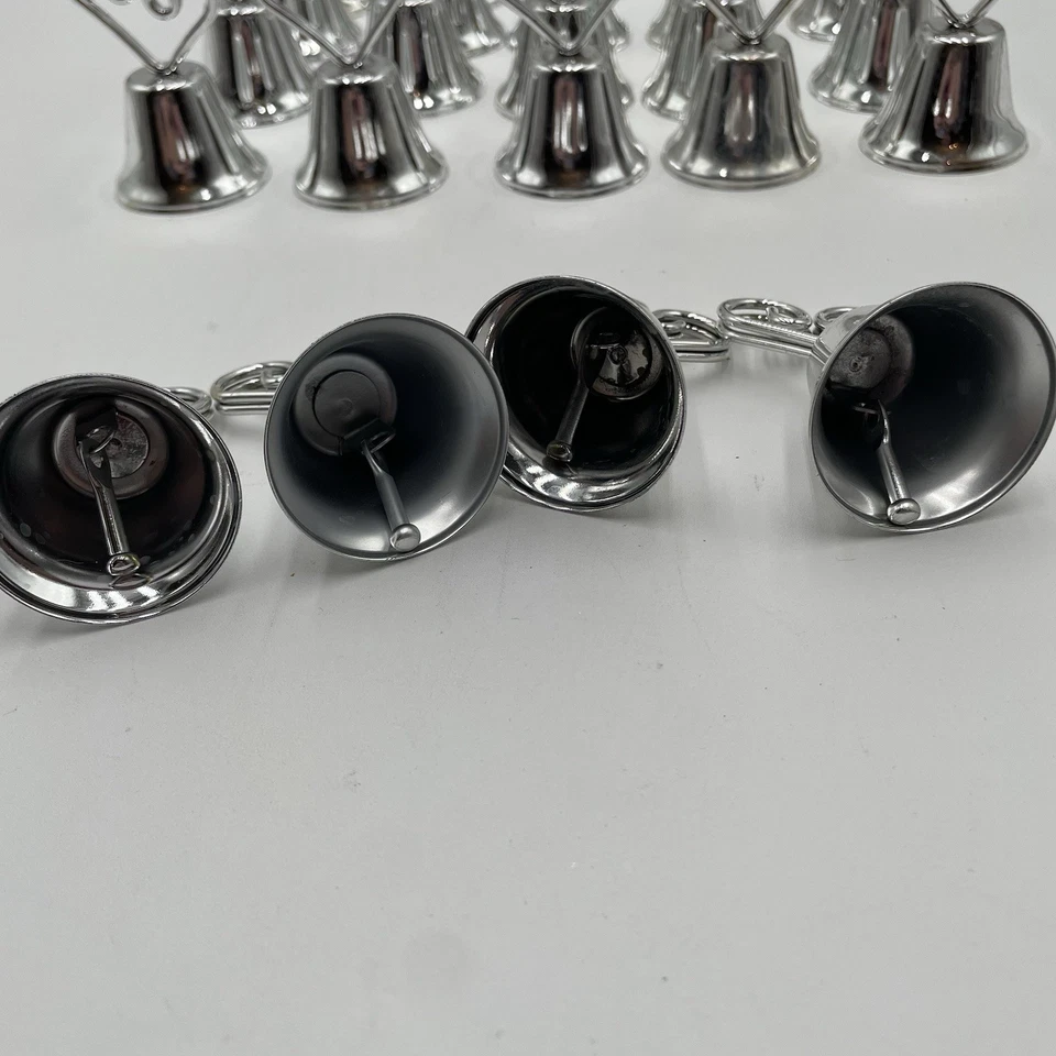 Silver Bells Metal Placecard Holders Weddings Jingle Bells Crafts Christmas 24 - Imagem 4 de 4
