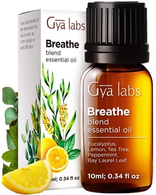 Breathe Essential Oil Blend 0.34 Fl Oz Pure Natural Eucalyptus Gya Labs Blends