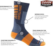 Darn Tough 2207 INDIGO Men's Backbone Boot Midweight Work Sock MENS Boot Socks