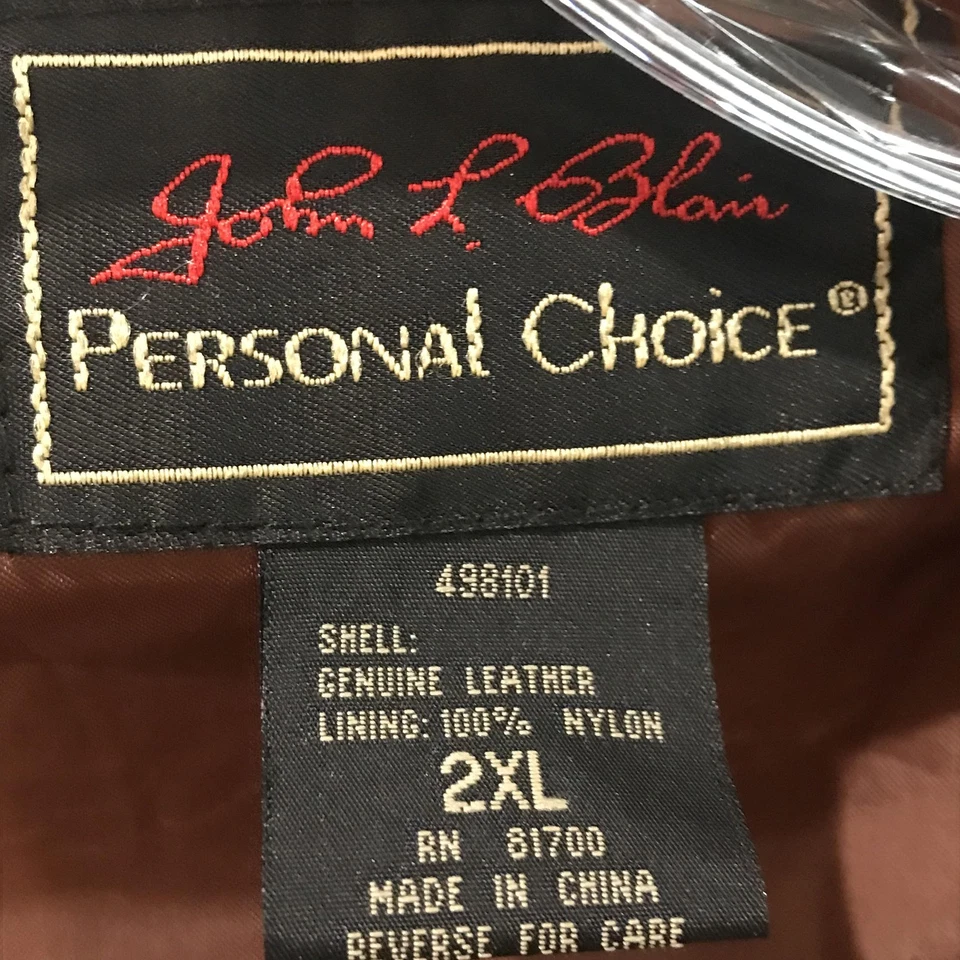 Chaleco John L. Blair Elección Personal Para Hombres 2XL Marrón Gamuza Cuero A Presión Suroeste Foto 4 de 4