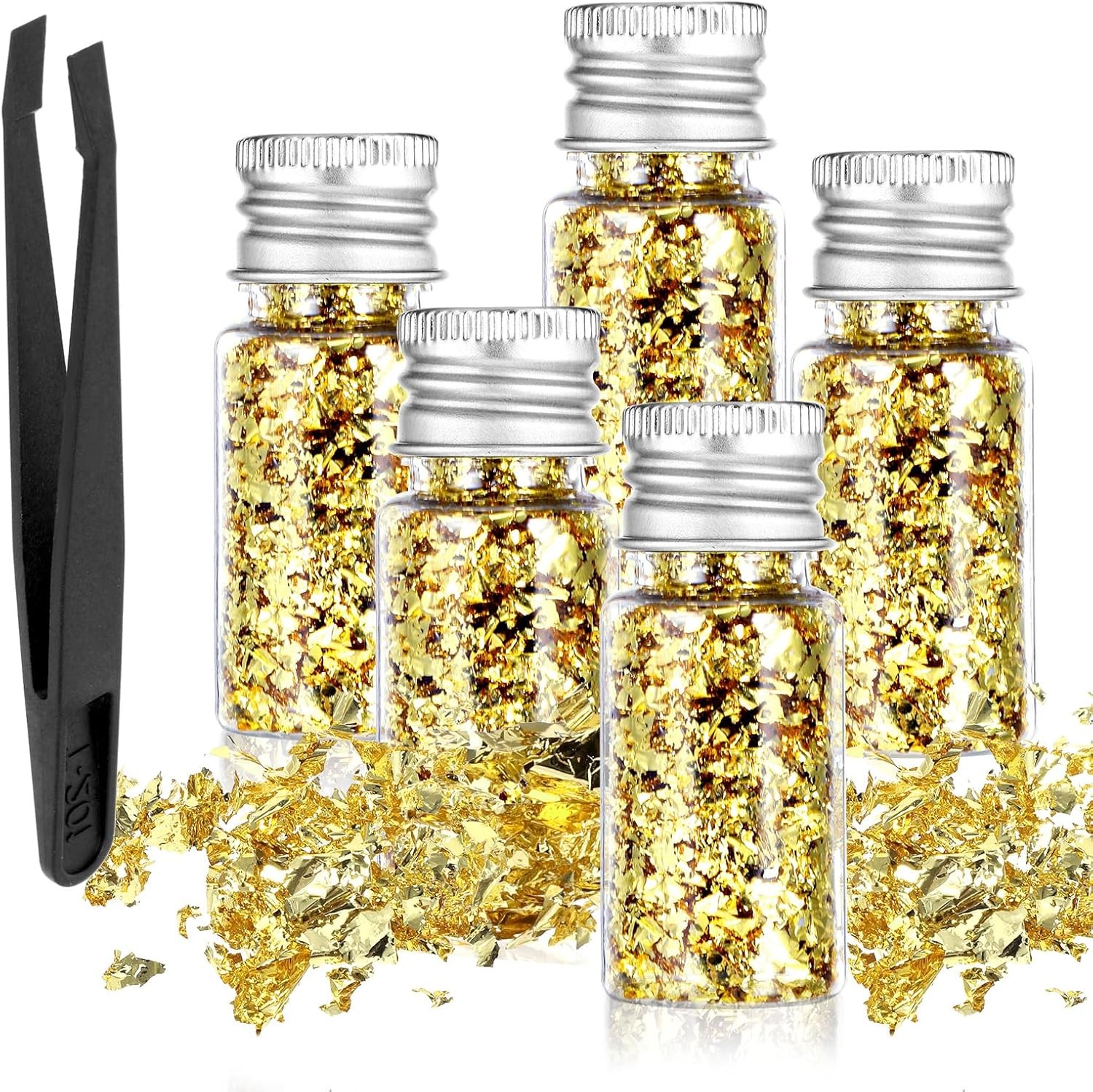 5Pcs Edible Gold Leaf, Edible Gold Flakes Gold Leaf Cake Decoration Baking Gold