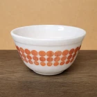 Vintage Pyrex Orange Polka Dot Mixing Nesting Bowl # 401 USA Milk Glass 1.5 Pint