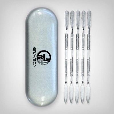 Graveda Dabbing Tool Set 5tlg - Präzise Dosierung, Edelstahl rostfrei, Alubox
