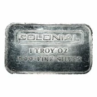 1 Troy oz .999 Fine Silver Bar Colonial Engelhard Raw