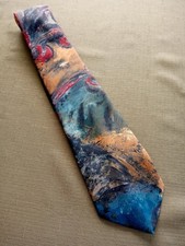 Vintage Italian All Silk Hand Made Abstract Tie