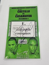 Jose Luis Castillo Signed Boxing Ticket Credentials Auto v. Joel Casamayor