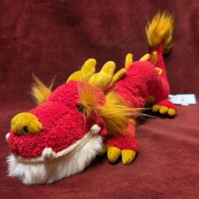 Rare JELLYCAT London Red FESTIVAL DRAGON Happy Spring Plush Stuffed Animal 21"