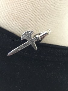 Vintage Swank Axe Tie Bar Silvertone