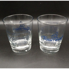 Funny Bone Comedy Club Tall Rocks Glasses Set of 2 Old Fashioned Vintage Bar