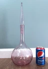 BLENKO Art Glass BIG 18" Rose Pink # 627 L Crackle Decanter Bottle HUSTED MCM