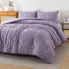 Purple Comforter Set King Size, Boho Girls Women Lavender Soft Fluffy