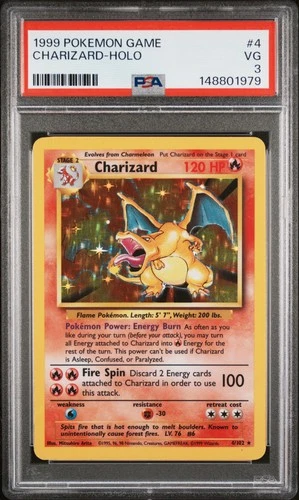 1999 POKEMON GAME #4 CHARIZARD-HOLO PSA 3