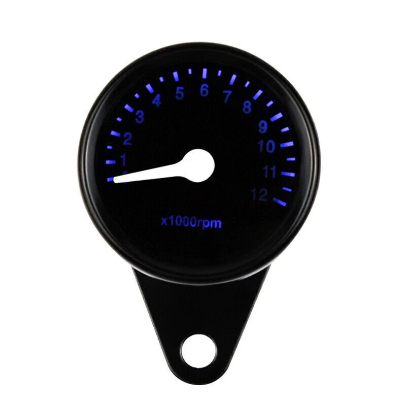 Retro Motorcycle Tachometer 0-12000 Tach RPM Gauge Rev Counter Universal 65mm - Image 4 of 4