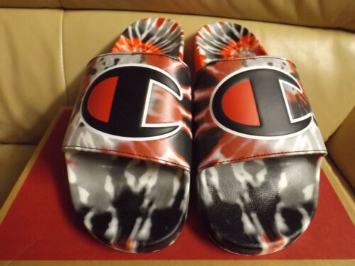 Champion IPO Tie Dye Men's Size 12 Sandals Black/Scarlet/MLT CP10192M