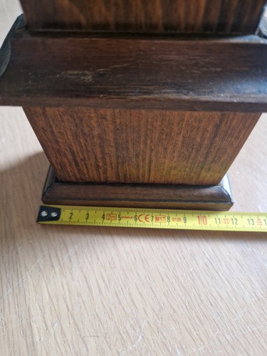 Reloj abuelo mecánico vintage miniatura de madera Derverlea M.I.G. Alemania. - Imagen 11 de 15