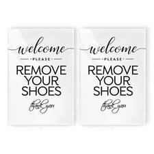 3.5x5" Welcome Sign "Please Remove Your Shoes" 2-Pack