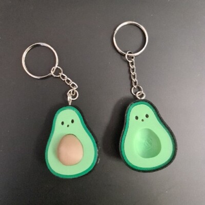 Avocado 2er Set Schlüsselanhänger His and her Pärchen Paare Keychain
