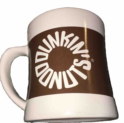 Vintage Dunkin' Donuts Diner Ceramic Coffee Cups Mug Brown