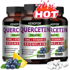 Quercetin 1000mg with Bromelain &Zinc-Natural Immune Support Supplement Capsules