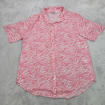 Princess Polly Shirt Womens Size 10 Pink Button Up Dress Top Zebra Tiger  Stripe | eBay