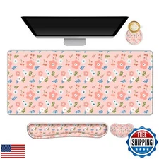 NXZGO Large Gaming Mouse Pad Set, 4 in1 Ergonomics Keyboard Desk Mat with Mem