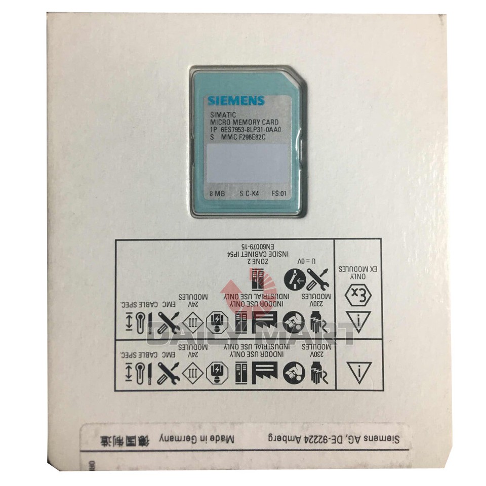 Carte Mémoire Siemens MMC 6ES7 953-8LF31-0AA0 - Pour Automates PLC - Neuve