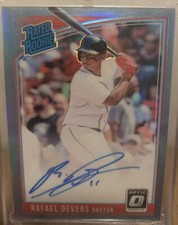 💎 2018 Rafael Devers Donruss Optic Aqua Rated Rookie PRIZM # /35 On Card Auto