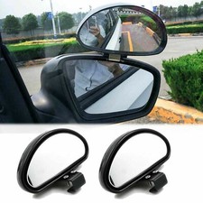 Pair Convex Clip On Half Oval Rear View Blind Wide Spot Angle Auxiliary Mirrors