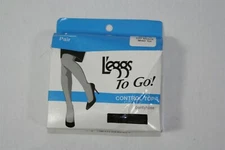 009X08 Leggs To Go Sheer Toe Control Top Panty Hose Size Q Off Black