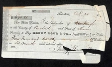 1842 Jabez Knowlton* Newburgh, ME General Store Henry Poor & Co. Promissory Note