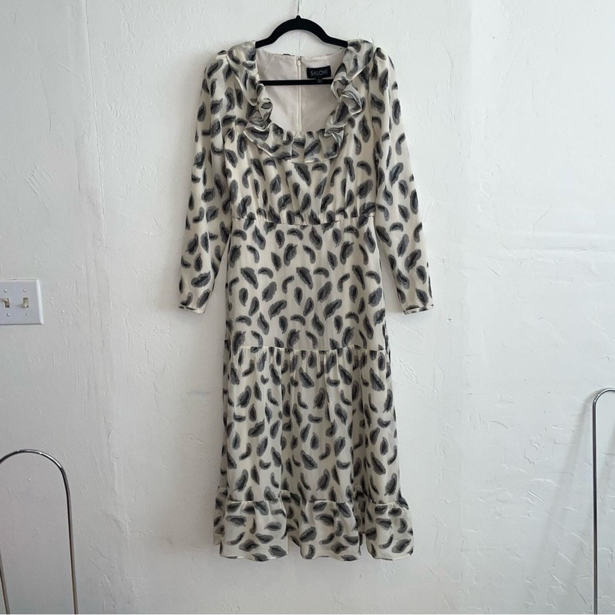 silk long sleeve dress white Alima Long Sleeve Maxi Dress