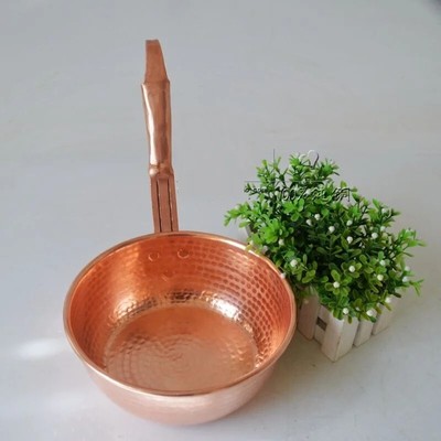 1 PC Handmade Pure Copper Scoop Thick Soup Milk Hot Pot Casserole Boiled Jam