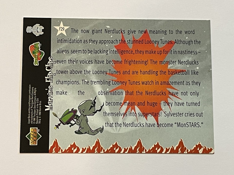 1996 Upper Deck Space Jam F29 The now giant Nerdlucks give new