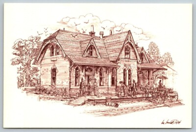 Rockville Railroad Station  B&O Baltimore & Ohio  RR Depot  Maryland  Postcard