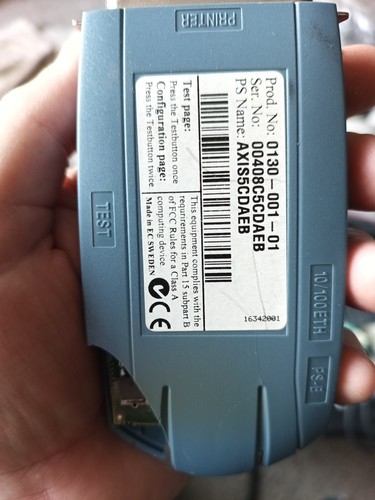 Genuine AXIS Print Server 5400+ Model: 0130-001-01 and Original Power Supply - Photo 3/7