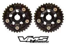2x Black Racing Performance Cam Shaft Gear Pulley For Honda Acura B16A B18C