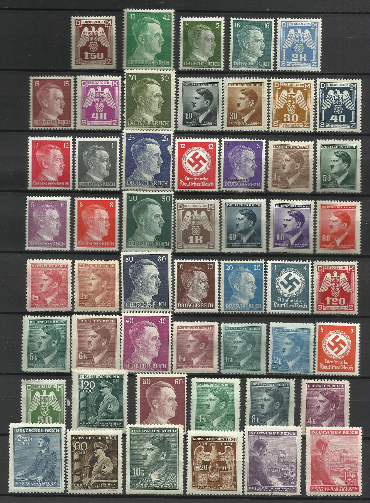 GERMANY ADOLF HITLER ERA STAMP COLLECTION  PACKET of 50 DIFFERENT Stamps MNH