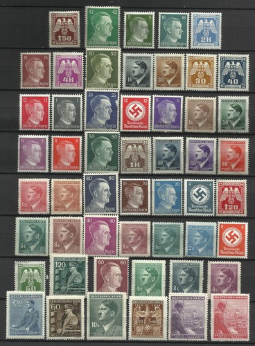 GERMANY ADOLF HITLER ERA STAMP COLLECTION  PACKET of 50 DIFFERENT Stamps MNH