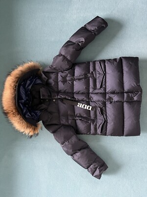 Kinder Winterjacke von ADD, Steppjacke, Daunen,Größe 140, Dunkelblau m. Echtpelz