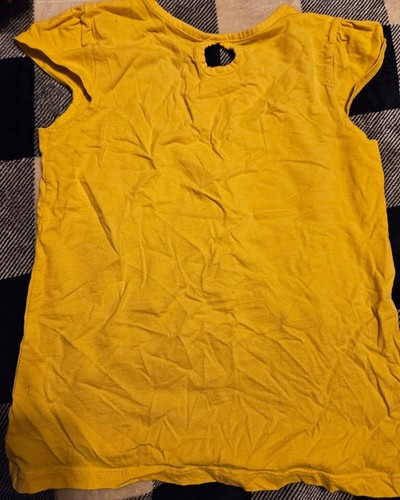 Circo Girls Bright Yellow T Shirt With Butterfly Design Size Large 10/12 - Picture 5 of 9