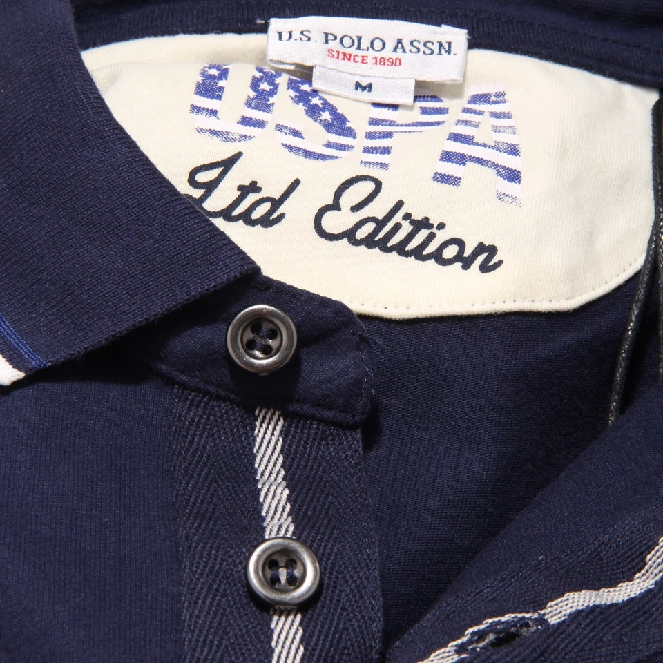 4441K polo uomo U.S. POLO ASSN. blue heavy cotton t-shirt man - Imagen 4 de 4