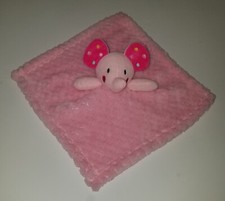 Pink Elephant Lovey Plush Baby Toy Polka Dot Ears Stuffed Animal RN 130369