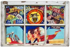 Vintage Style Metal Sign License Plate Picture 12 x18