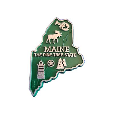 Maine ''The Pine Tree State'' Rubber Fridge Map Magnet - Brand New, Vintage!!