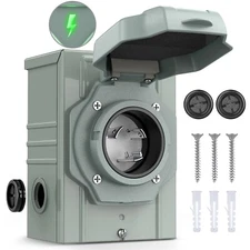 Nilight 30 AMP Generator Power Inlet Box 125V NEMA L5-30P Receptacle Box