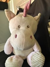 Kellytoy Pink Plus Unicorn Rattle Beige Corduroy Ribbed 20" Lovey Sewn Eyes