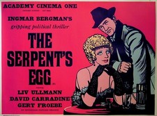 SERPENT’S EGG 1977 Ingmar Bergman PETER STRAUSFELD UK ACADEMY QUAD POSTER