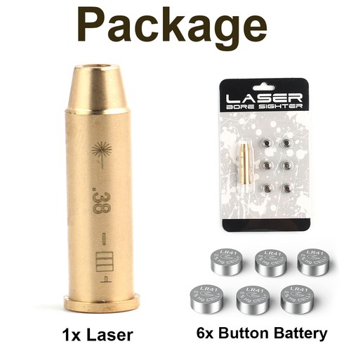 Tactical CAL 38 Red Laser Bore Sight Boresight Shooting Training Brass Cartridge - Picture 4 of 17