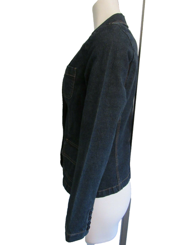 IZOD Blue Jeans Jacket Blazer Dark Wash Size SPP $58 NWOT - Picture 2 of 9